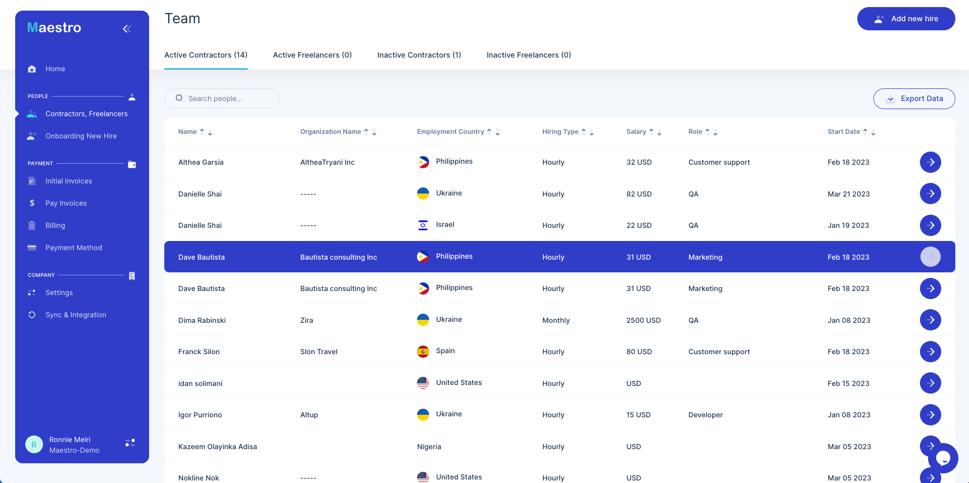 screenshot of Maestro Payment